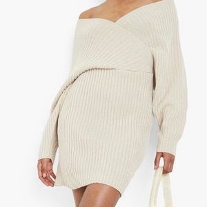 NWT Dress Off The Shoulder Knit Sweater Dress